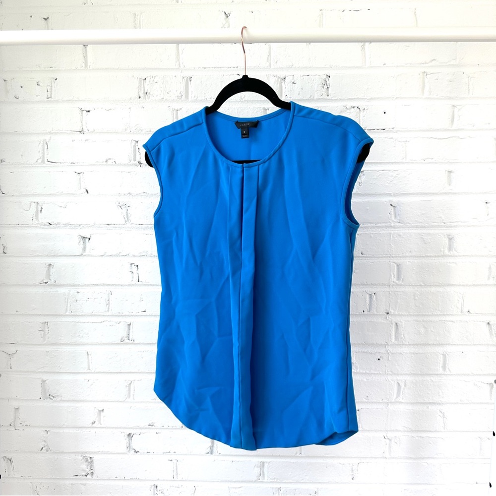 J. Crew Wear to Work Sleeveless Blue Blouse